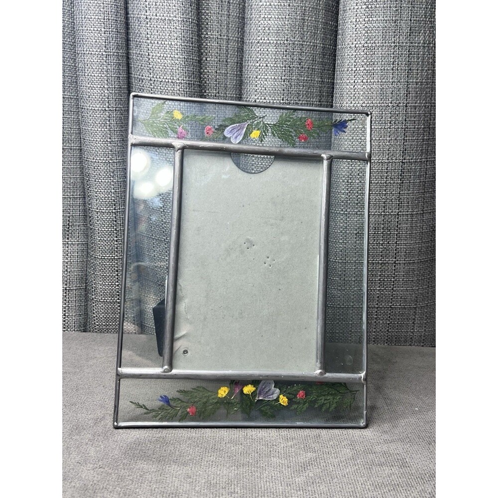 Pressed Dried Flowers Leaves Glass Picture Frame 4 x 6 inch Photo